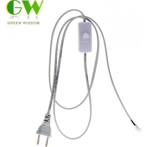 AC220V EU Plug Power Wire with Switch Connector Electrical Cords for LED Tube 1M Power Supply Extension Cable for LED Bar Lights