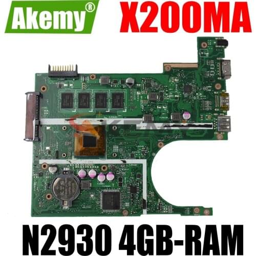 AKEMY X200MA Laptop Motherboard For ASUS X200MA F200MA X200M Original Motherboard 4GB-RAM N2930-CPU