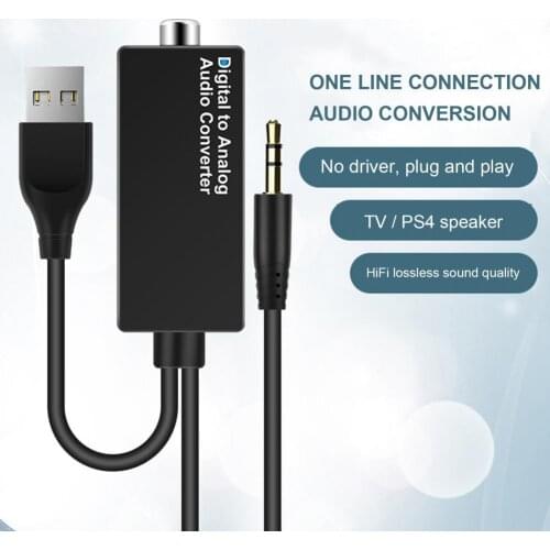3.5mm USB2.0 Audio Converter Cable High Fidelity Stable Transmission Driver-free Optical Fiber/Coaxial for PS4 Xbox one TV