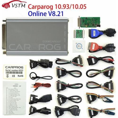 Auto repair tool CARPROG V10.05 V10.9 Or V8.21 Online Version programmer 74hc125 chip car prog With 21 Adapters