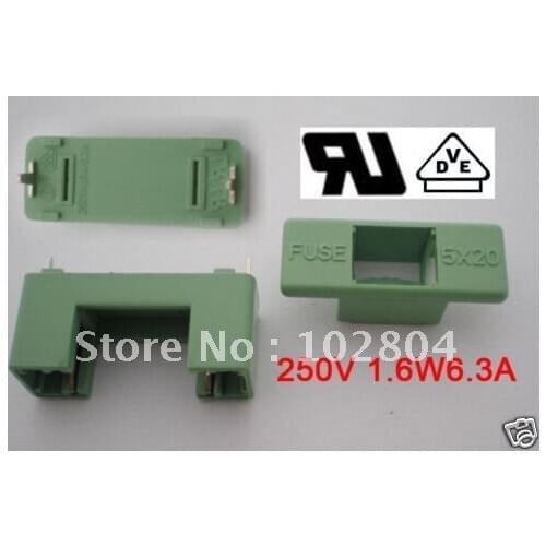 Fuse Holder 6.3A 250V for 5x20 Green 1000 Pcs per Lot PTF-7 DIP