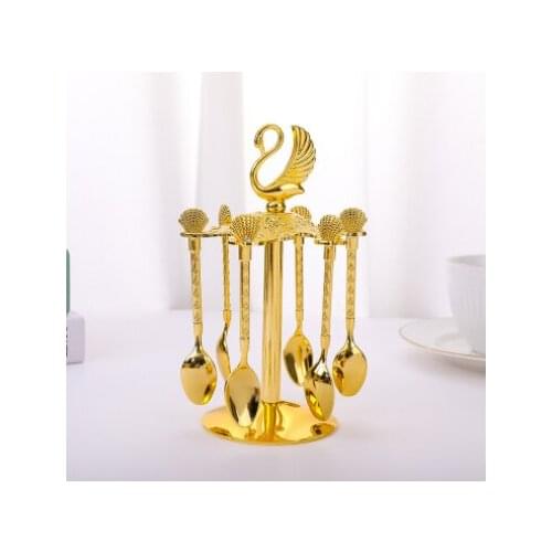 European metal crafts coffee spoon fruit fork Swan spoon ornaments dessert spoon tableware home furnishings gifts