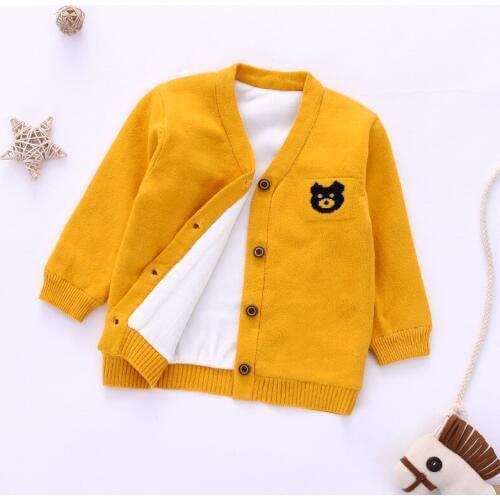 Fleece knitted baby toddler infants sweaters boys girls winter clothing cotton thick warm thermal
