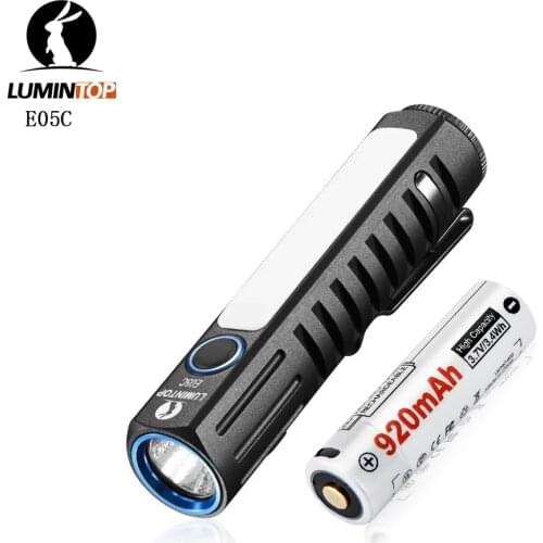 Lumintop E05C Flashlight CREE XHP HI max 550 lumens Micro USB rechargeable Flashlight with Magnetic Tail by 14500 Battery