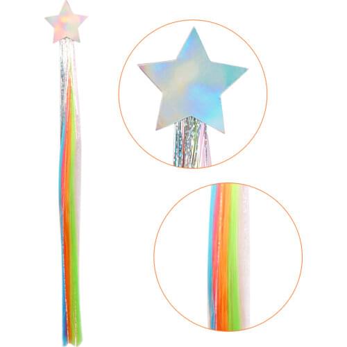 1PC Colorful Wigs Hairgrips for Girls Ponytail Holder for Hair Barrettes with Star Children Kids Fashion Hair Accessories