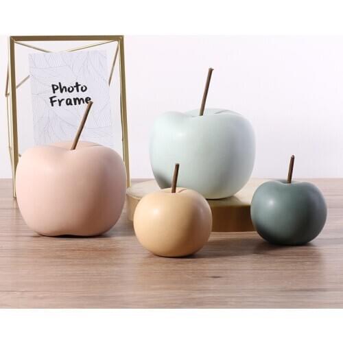 Nordic Creative Ceramics Apple Decoration Simple Living room TV cabinet Home Soft dress Accessories Fruit Adornment Crafts Gift