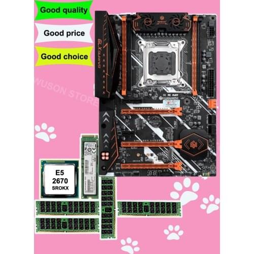 Buy best motherboard with M.2 128G NVME SSD HUANANZHI X79 motherboard bundle CPU Xeon E5 2670 C2 2.6GHz RAM 4*8G DDR3 1600 RECC