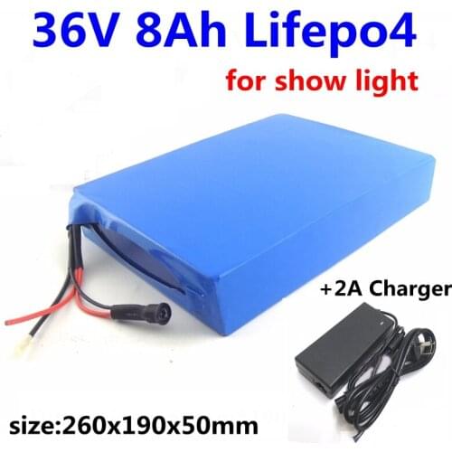 GTK 2000 cycles Lifepo4 36v 8ah Lithium Iron Phosphate battery with BMS for 600w Show Light power supply escooter+2A Charger