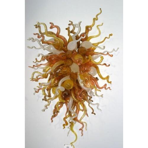 Longree Colored glass chandelier lighting modern crystal led pendant lamp ceiling lamps with glass for Christmas party decor