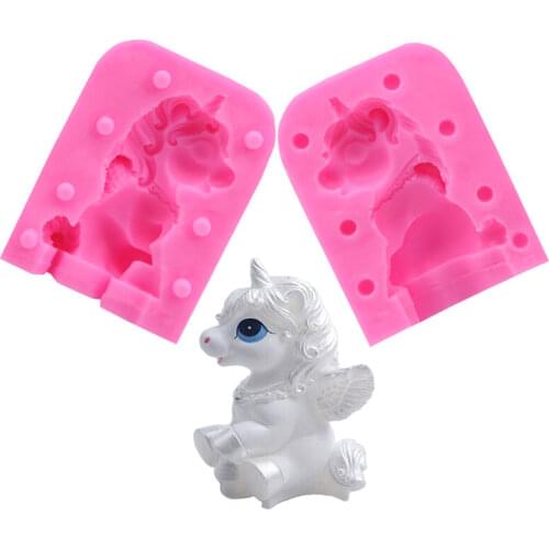 3D Cute unicorn Silicone Soap Candle mold Chocolate Cake Mould baking tools for cakes Bakeware ADD11