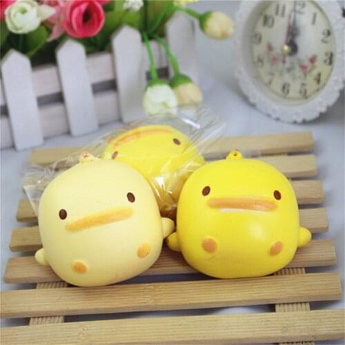 Kawaii Squishy Fidget Toys Cute Duck Bread Phone Straps Slow Rising Bun Charms Gifts Toys For Kids Adults Autism Decompression