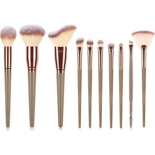 10Pcs Makeup Brush Set Eyeshadow Foundation Blending Powder Eyebrow Blush Brush Beauty Make Up Kit Brush Tool Maquillaje
