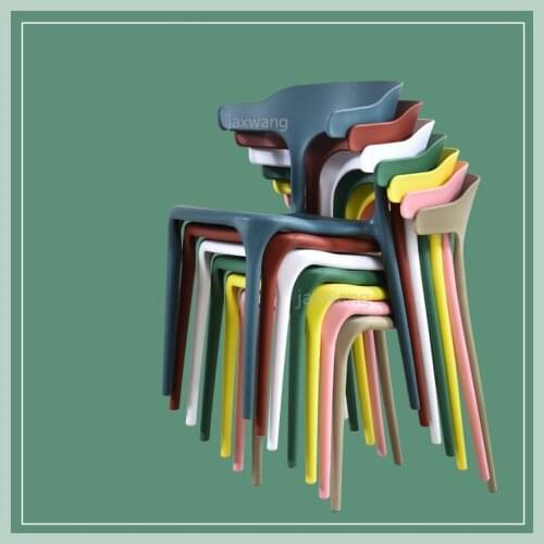 Nordic Modern Simple Household Minimalist Backrest Plastic Chair Creative Coffee Conference Chair Restaurant Chair Dining Chair