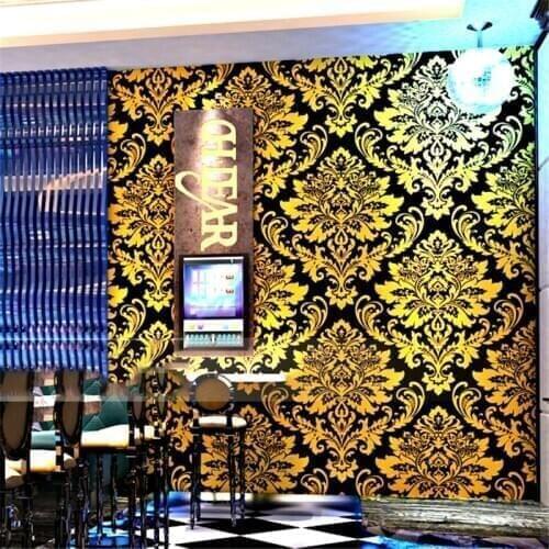 Beibehang Luxury Gold Foil Wallpaper Floral beibehang Striped Wallpaper Roll Wall Paper Waterproof Papel De Parede