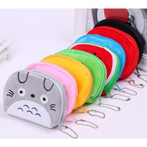 Super Sweet Cartoon HALF-ROUND 11CM Approx. HAND Plush Cotton Coin BAG Purse Wallet Pouch Case Women Hand BAG Pouch