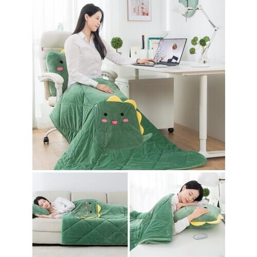 Cushion quilt dual-purpose office thick nap blanket pillow is two-in-one car cushion pillow in winter