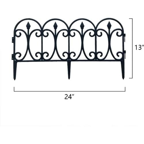 QX2E 5pcs Decorative Garden Fence Outdoor Rustproof Landscape Border Folding Patio Fences Flower Bed Fencing Barrier