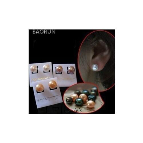 MIX COLOR 100 PAIRS/LOT 6-7MM Size Genuine Natural Freshwater Pearl Stud Earrings Jewelry Hot Cheap Sale