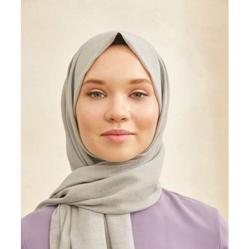Salland Elena Grey Color Shawl Trend Fashion Womens Hijab Scarf Shawl Scarf Comfortable Use in All Seasons Wraps Easy to Shape Flexible Anti-Wrinkle Quality Silk Fabric Hijab Clothing Accessory Shawls ELEGRI-00001