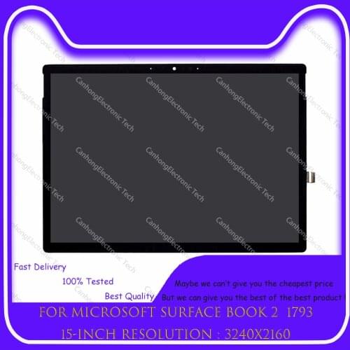 15" 3240X2160 For Microsoft Surface Book 2 1793 LCD Touch Screen Digitizer Replacement Assembly Display