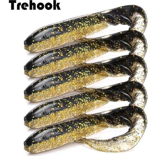 TREHOOK 5pcs/lot Fishing Soft Lures Shad 7cm 2.4g Easy Shiner Silicone Bait Artificial Worm Lure Jigging Wobbler for Fish Bass