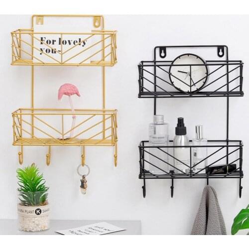 Nordic Style Wall Hanging Wall Hanging Wrought Iron Display Rack for Kitchen