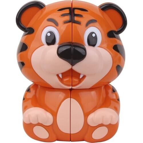 Tiger 2x2x2 Speed Magic Cube Twist Puzzle Toy Brain Teaser 3D IQ Game Ultra-Smooth 2x2 2*2*2 Stickerless Stress Relief Yuxin ABS