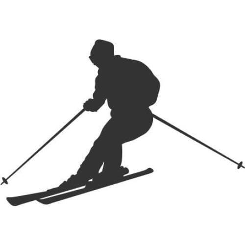 Skiers Stand On Skis For Free Skiing Vinyl Car Stickers For Rear windshield Car Bumper Window Decoration FA093