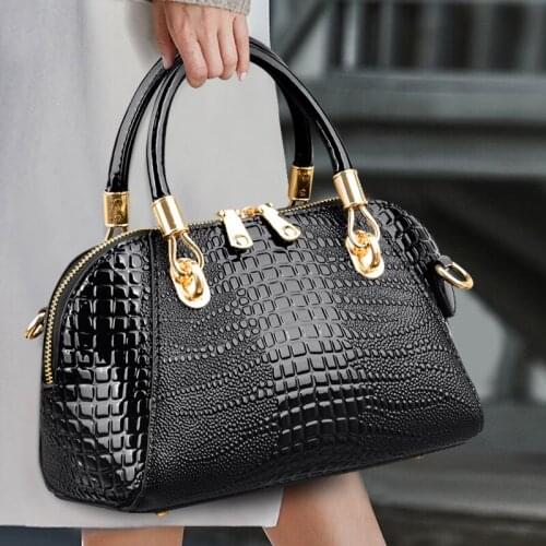 Vintage Crocodile Pattern Crossbody Bags 2021 Womens Brand Totes Handbag Luxury Leather Shoulder Hand Bag Female Top Handle Bag