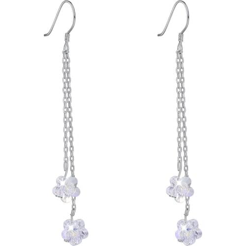 ZEMIOR 925 Sterling Silver Drop Earrings For Women Hollow Heart And Austria Crystal Heart Pendants Earrings Fine Jewelry