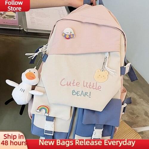 Women Fashion School Backpck Workout Preppy Style Girls Bags Waterproof Teenager Cute Nylon Travel High Quality Soft Backpack