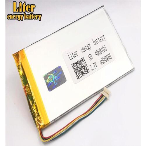 1.0MM 5pin connector 4068105 4070105 Tablet PC 3.7v 4000mah lipo battery in rechargeable Batteries with full capacity