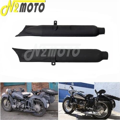1 Pair Motorcycle Retro Black Fishtail Exhaust Muffler 24HP 32HP Engine Part Case for BMW Ural K750 M1 M72 R71 R12 Dnepr MT12