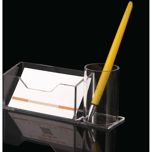 1pcs Creative Acrylic transparent business card holder with pen holder Office home
