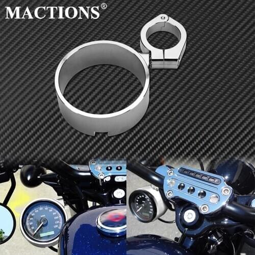 39mm Motorcycle Chrome Speedometer Ring Side Mount Relocator Bracket Clamp For Harley Dyna Fat Bob FXDF 93-05 Sportster XL 48