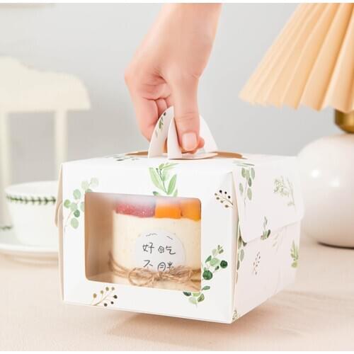 5pcs Paper Boxes With Window Cookie Cake Pastry Decorating Supplies Wedding Party Favor Baking Gift Paper Boxes