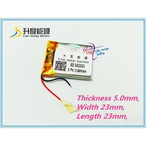 SD 502323 small high performance rechargeable 3.7v li polymer battery 502323 150mah tablet battery