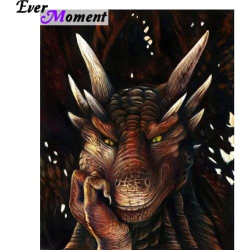 Ever Moment Diamond Embroidery Diy Thinking Dragon Painting Diamond Diamond Mosaic Diamond Painting Chinese Hobby Craft ASF918