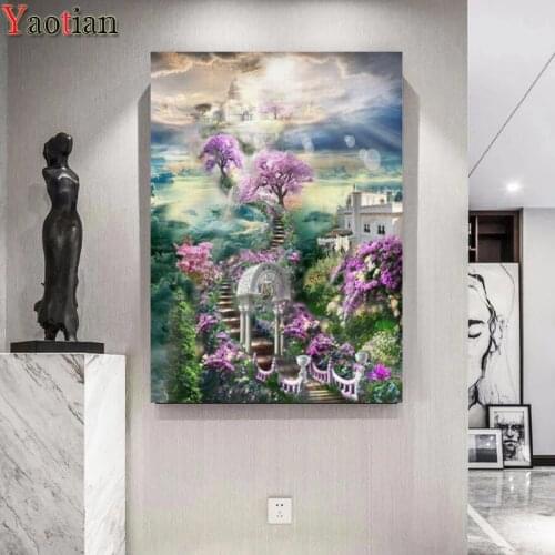 DIY 5D diamond painting European sky garden building Gift Square Round Diamond full diamond Mosaic Diamond Embroidery puzzle New
