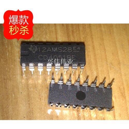 10PCS New CD4051 CD4051BE DIP16 eight selected an analog switch