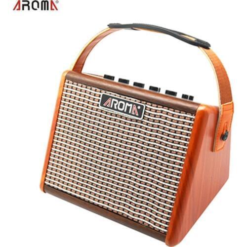 AROMA AG-15A 15W Portable Acoustic Guitar Amplifier Amp BT Speaker Built-in Rechargeable Battery with Microphone Interface