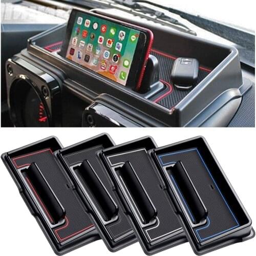 Car Bracket Interior Center Consoles Dashboard Storage Box for Suzuki Jimny 2019 2020 Universal Phone Holder Black