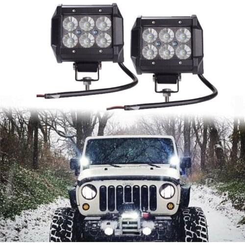 Car Led Light Bar 18W Work Light Lamp Cree Chip LED 4" Motorcycle Tractor Boat Off Road 4x4 4WD Truck SUV ATV 12V