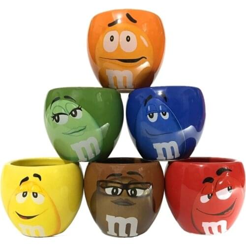 M Bean Coffee Mugs Ceramic Cute Expression Tea Water Cups Cartoon Creative Drinkware Coffeeware