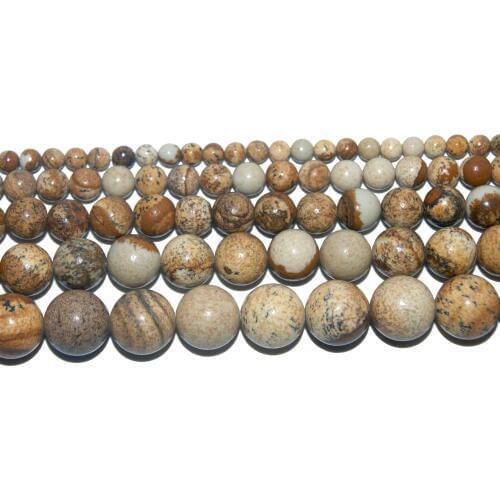 Wholesale Natural Stone Picture Jaspers Round Beads 6 8 10 12 MM Pick Size For Jewelry Making DIY Bracelet Necklace Material