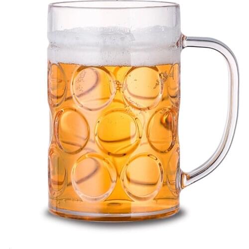 Large Capacity Acrylic Beer Mug Glass Clear Plastic Anti-drop Bar Glass 400-600ml Juice Cup Draught-beer Cup