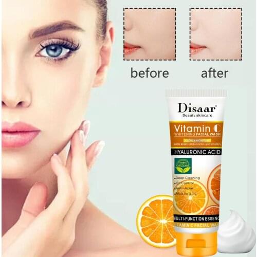 Disaar Vitamin C Whitenting Facial Wash Face Deep Hydrating VC Cleanser Cleansing Skin Care Cleaning Facial Scrub