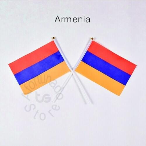 Armenia 14*21cm flag Banner hand waving National flag Home Decoration flag banner