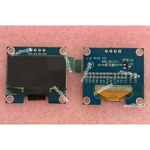1.3 inch 4PIN White/Blue OLED Screen with Adapter Board SSD1306 Drive IC 128*64 IIC Interface