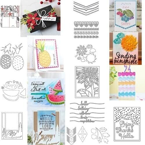Envelope Cherries Citrus Pineapple Arrows Mountain Majesty Frosted Edgers Cutting Dies for DIY Scrapbooking Card Crafts 2020 New